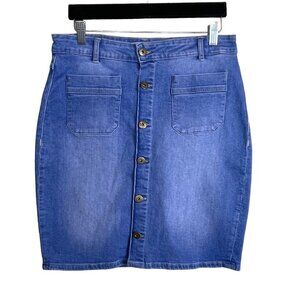 Ichi Denim Button Down Style 20116466 Skirt Size‎ 40 Cotton Blend
